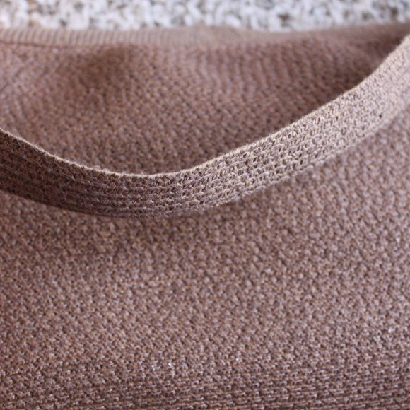 Brown Paper Straw w/ beige Wood Trim and leather , Satchel Shoulder Bag - Picture 4 of 7